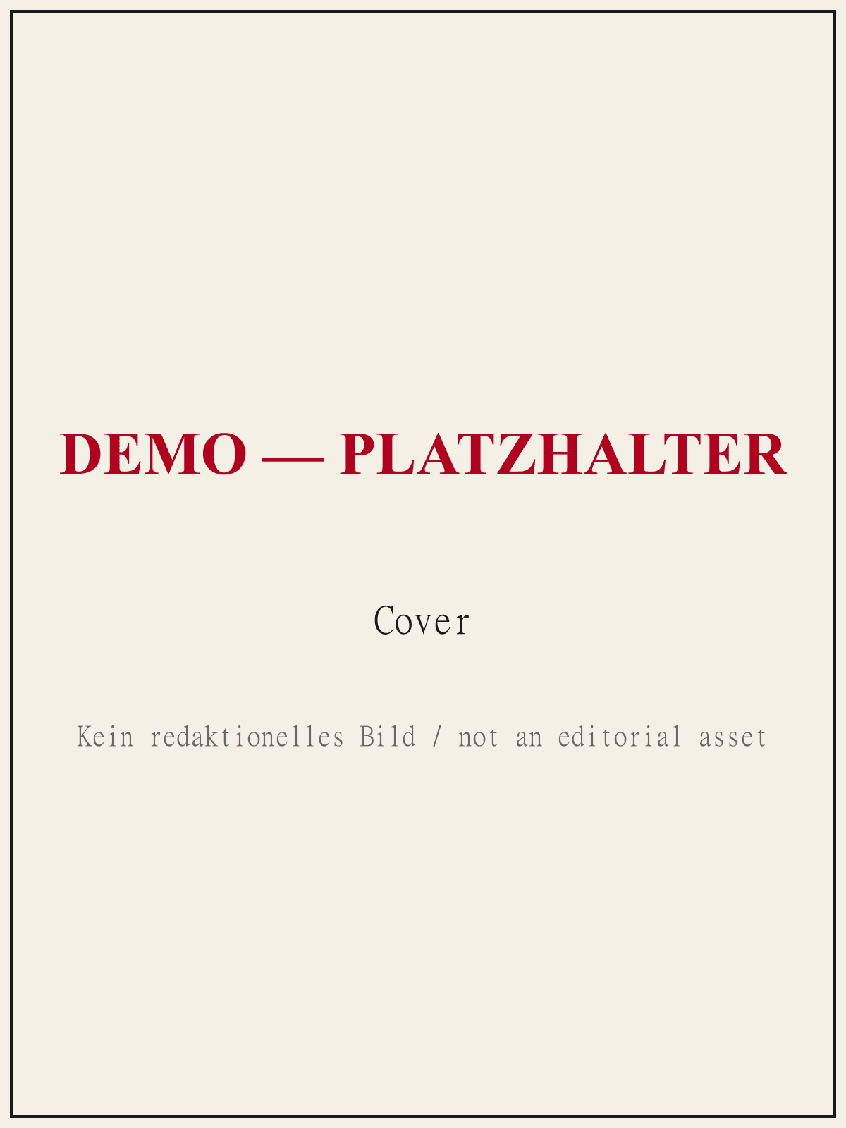 DEMO Platzhalter — Cover. Kein redaktionelles Bild.